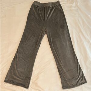 SKIMS Wide Leg Velour Wide Leg pant and Hoodie in Smoke